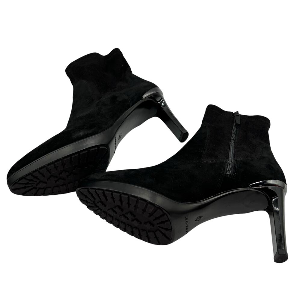 Donald Pliner Size 9 Italia Suede Boots Bootie‎ Black 3" Stiletto Heel Zip Ankle - Picture 16 of 16